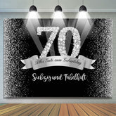 Silber Und Schwarz Funkeln 70 Geburtstag Hintergrund